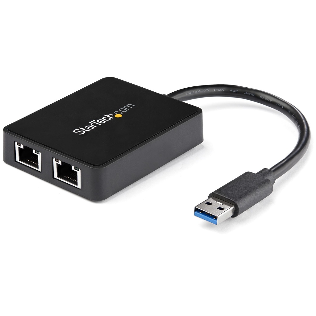 StarTech.com USB 3.0 naar Dual Port Gigabit Ethernet Adapter, USB 3.0 Netwerkadapter NIC met USB Poort, USB naar 2x RJ45 LAN GbE