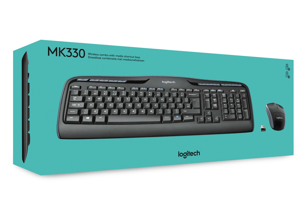 Logitech Wireless Combo MK330 toetsenbord Inclusief muis Kantoor USB QWERTY US International Zwart - Afbeelding 5