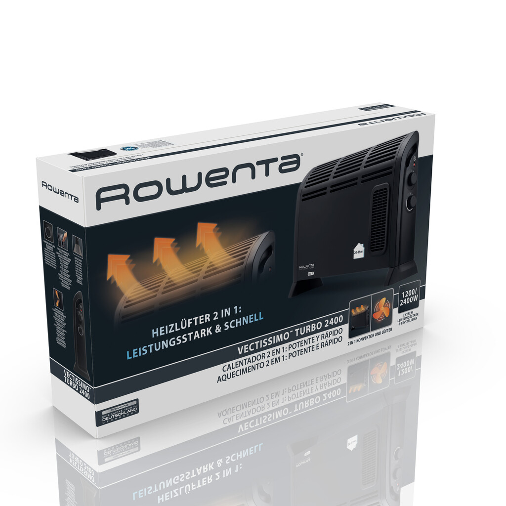 Rowenta Convector Vectissimo II CO3035 Binnen Zwart 2400 W Convector elektrisch verwarmingstoestel - Afbeelding 3