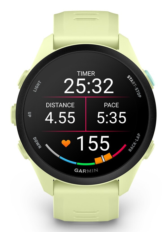 Garmin Forerunner 70 3,05 cm (1.2") AMOLED 30 mm Digitaal 390 x 390 Pixels Touchscreen Limoen GPS - Afbeelding 6