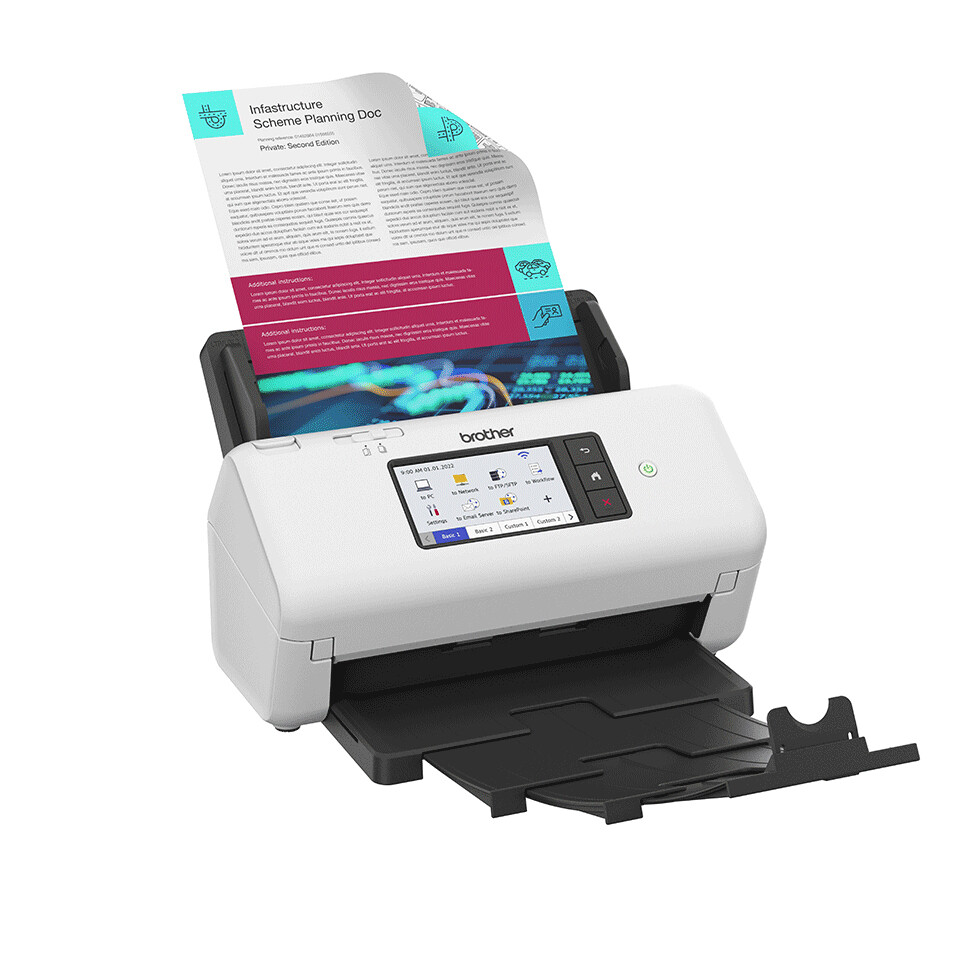 Brother ADS-4700W scanner Scanner met ADF + invoer voor losse vellen 600 x 600 DPI A4 Zwart, Wit - Afbeelding 4