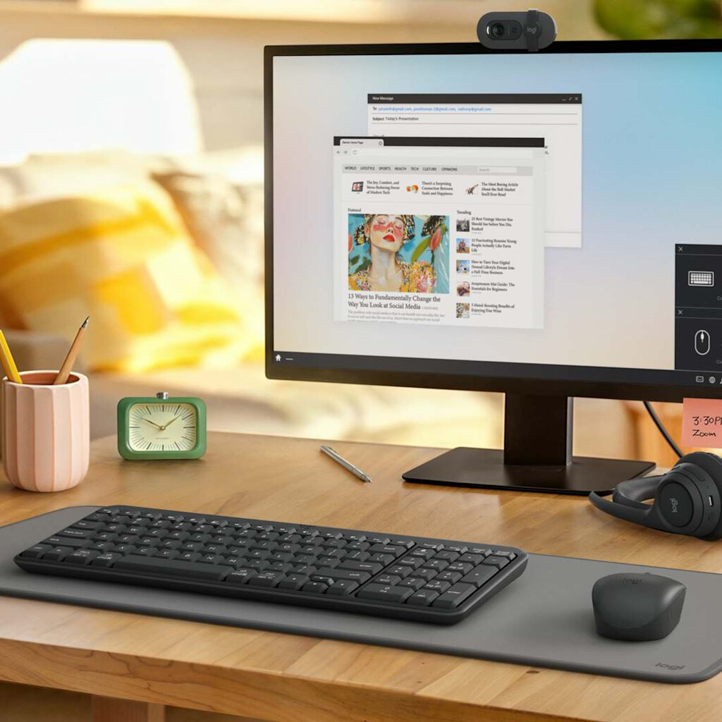Logitech K250 Compact Bluetooth toetsenbord Universeel RF-draadloos + Bluetooth AZERTY Frans Grafiet - Afbeelding 2