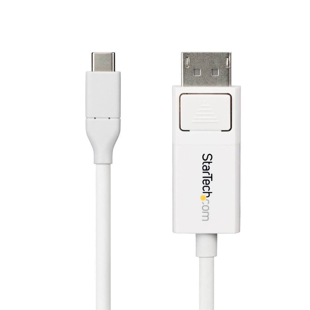 StarTech.com 2m USB-C naar DisplayPort 1.2-kabel, bidirectioneel, 4K 60Hz, witte video-adapterkabel voor Apple MacBook Pro / Air - Afbeelding 4