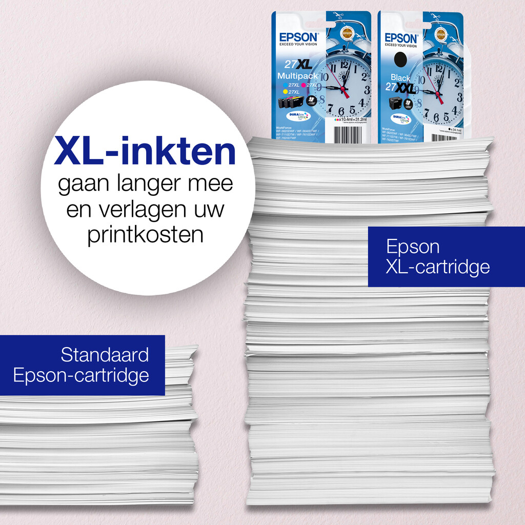 Epson Alarm clock Singlepack Cyan 27XL DURABrite Ultra Ink - Afbeelding 3