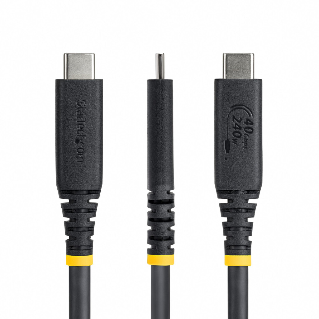 StarTech.com 1m USB4 Kabel, 40Gbps, USB-IF Gecertificeerde USB-C Kabel, 240W PD, 8K 60Hz/4K 240Hz DP2.1 DP40, TPE Mantel, Thunde - Afbeelding 2