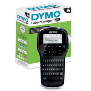 DYMO LabelManager 280-labelmaker | Oplaadbare, draagbare labelprinter met AZERTY-toetsenbord | Inclusief zwart-wit D1-labeltape