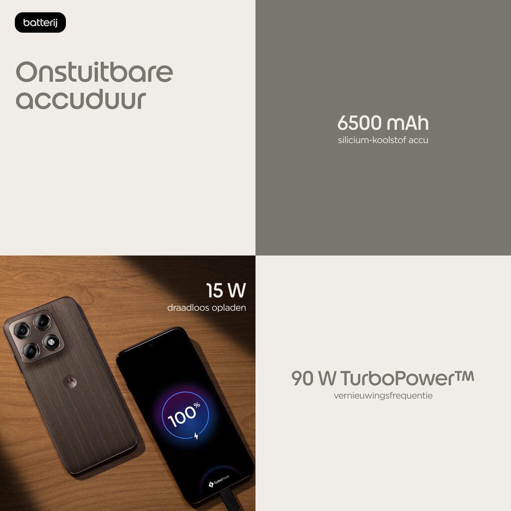 Motorola edge 70 pro 17,2 cm (6.78") Dual SIM Android 16.0 5G USB Type-C 8 GB 256 GB 6500 mAh Hout - Afbeelding 8