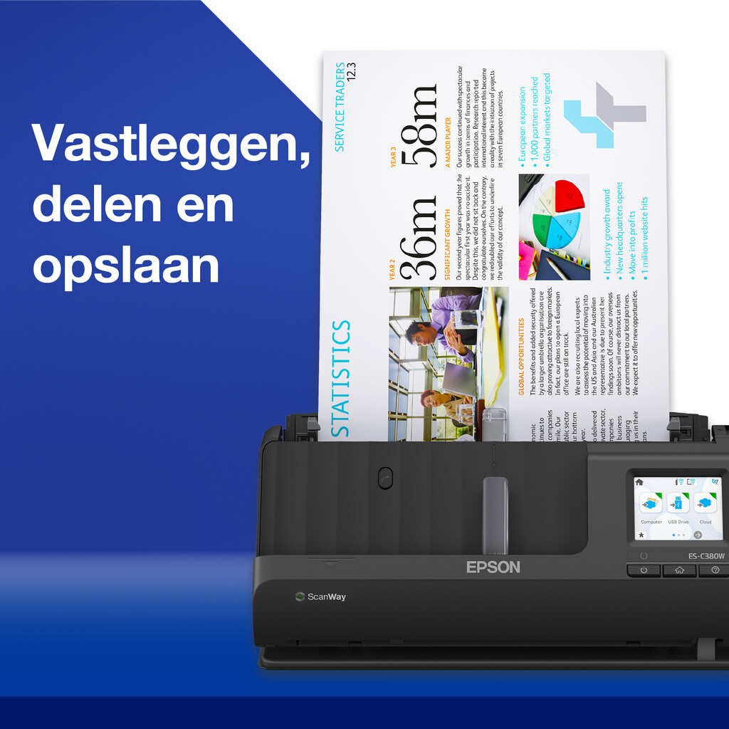 Epson ES-C320W compacte A4-documentscanner met Wi-Fi-connectiviteit en U-traject - Afbeelding 16