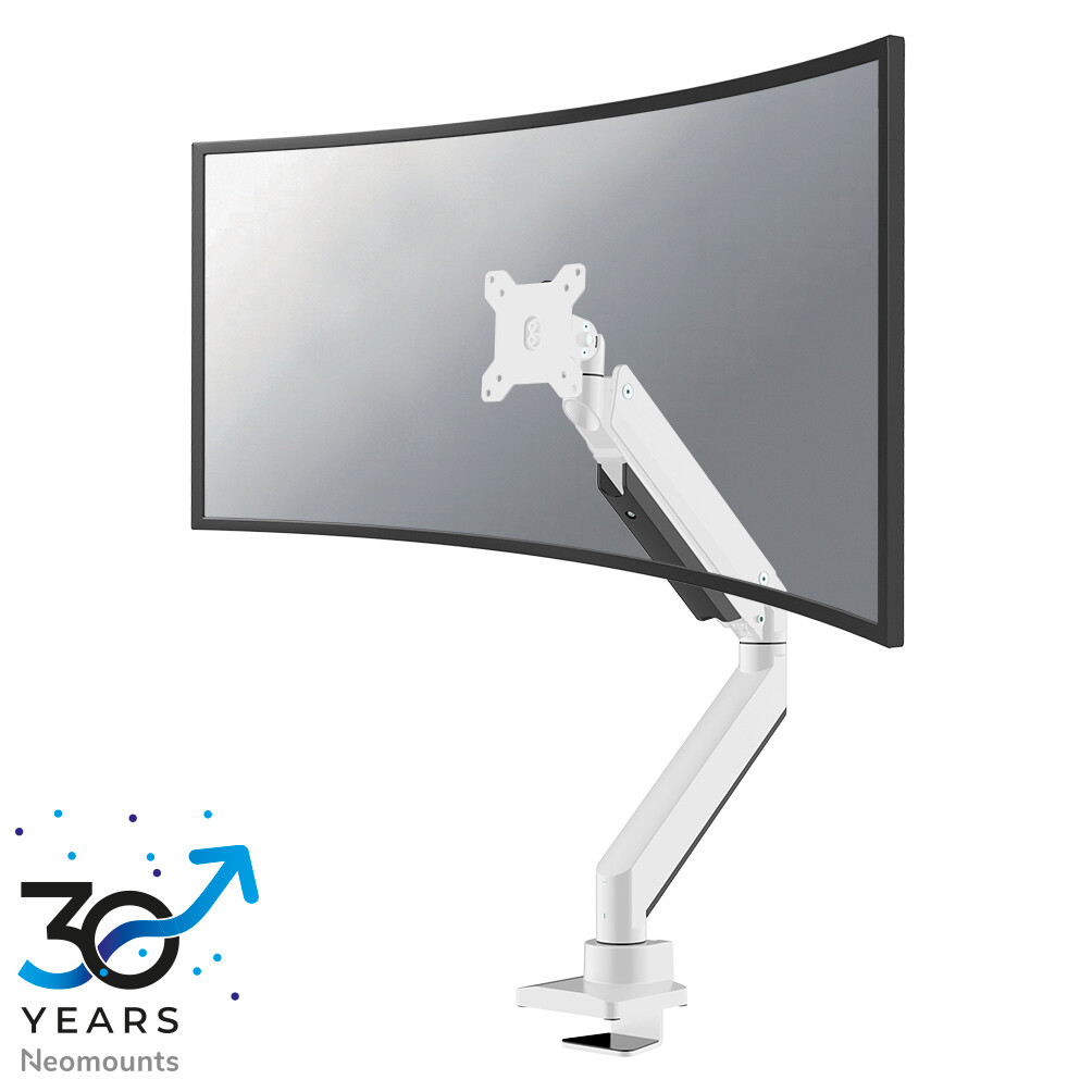 Neomounts NM-D775WHITEPLUS Monitorarm 10-49" - gasveer - Topfix - 180°-stop