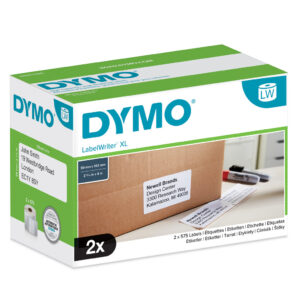 DYMO originele LabelWriter verzendlabels voor hoge capaciteit | 59 mm x 102 mm | 2 rollen eenvoudig los te maken labels (1150 po