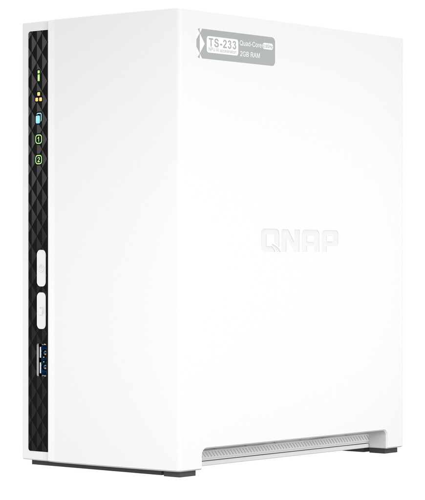 QNAP TS-233 NAS Tower Cortex-A55 2 GB 8 TB HDD QNAP QTS Wit - Afbeelding 5
