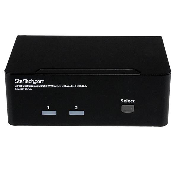 StarTech.com 2-poort Dubbele DisplayPort USB KVM-switch met Audio en USB 2.0-hub - Afbeelding 2