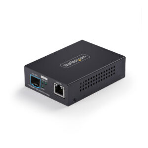 StarTech.com 10GbE SFP+ Glasvezel Media Converter, 10 Gigabit Ethernet RJ-45 naar 10GBASE-X SFP+, Single-Mode, Multi-Mode, 16K J