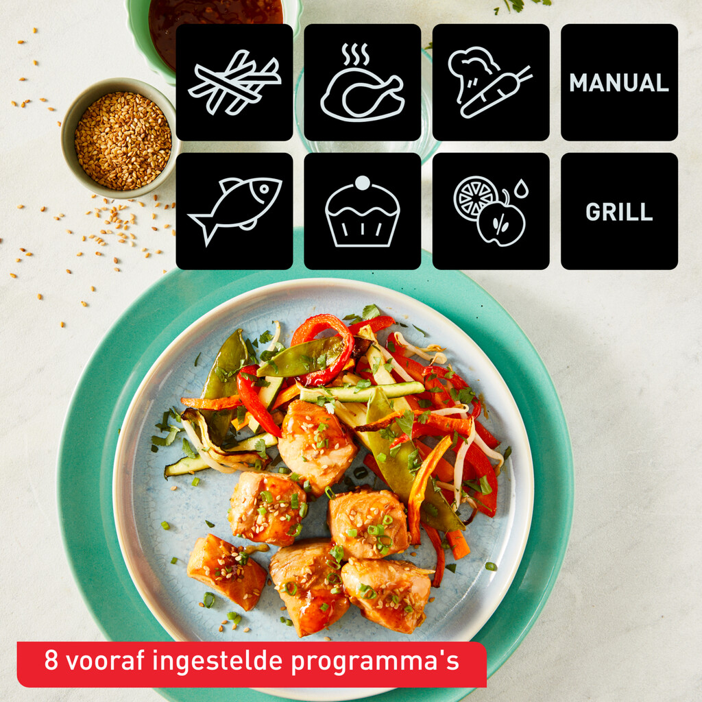 Tefal Dual Easy Fry & Grill Easy Fry & Grill Dual EY905D air fryer met dubbele lades - 8 programma's - 5,2 L + 3,1 L - Afbeelding 6