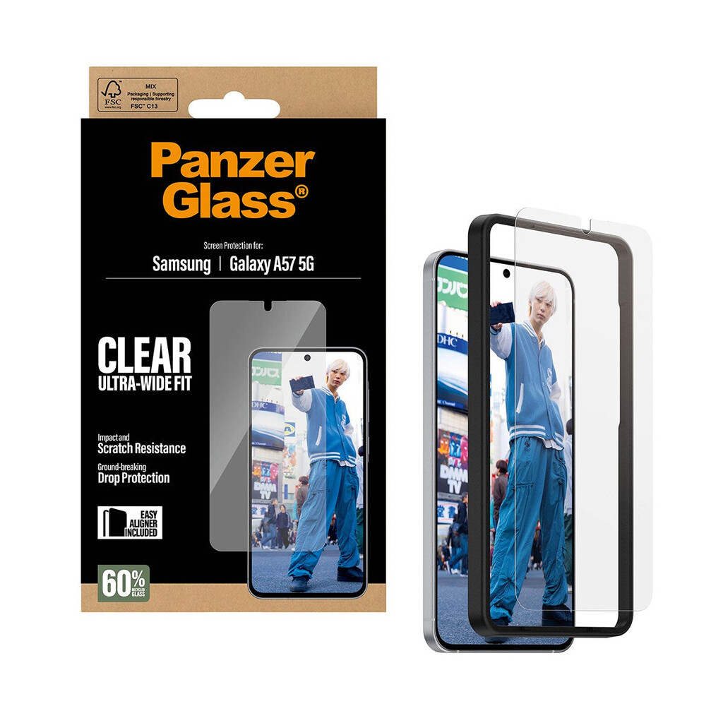 PanzerGlass Screen Protector Ultra-Wide Fit - Clear - Samsung Galaxy A57 5G Doorzichtige schermbeschermer - Afbeelding 2