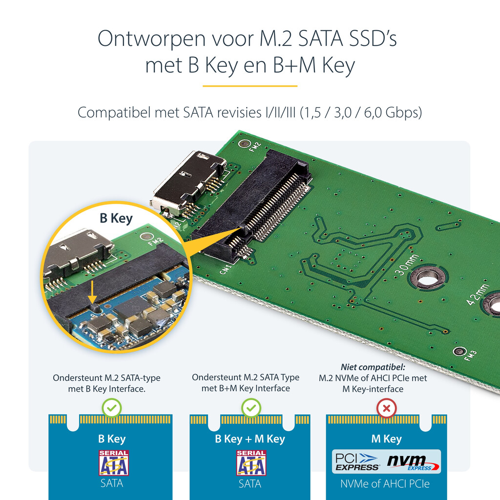 StarTech.com M.2 SSD behuizing voor M.2 SATA SSD - USB 3.1 (10Gbps) met USB-C kabel - Afbeelding 7