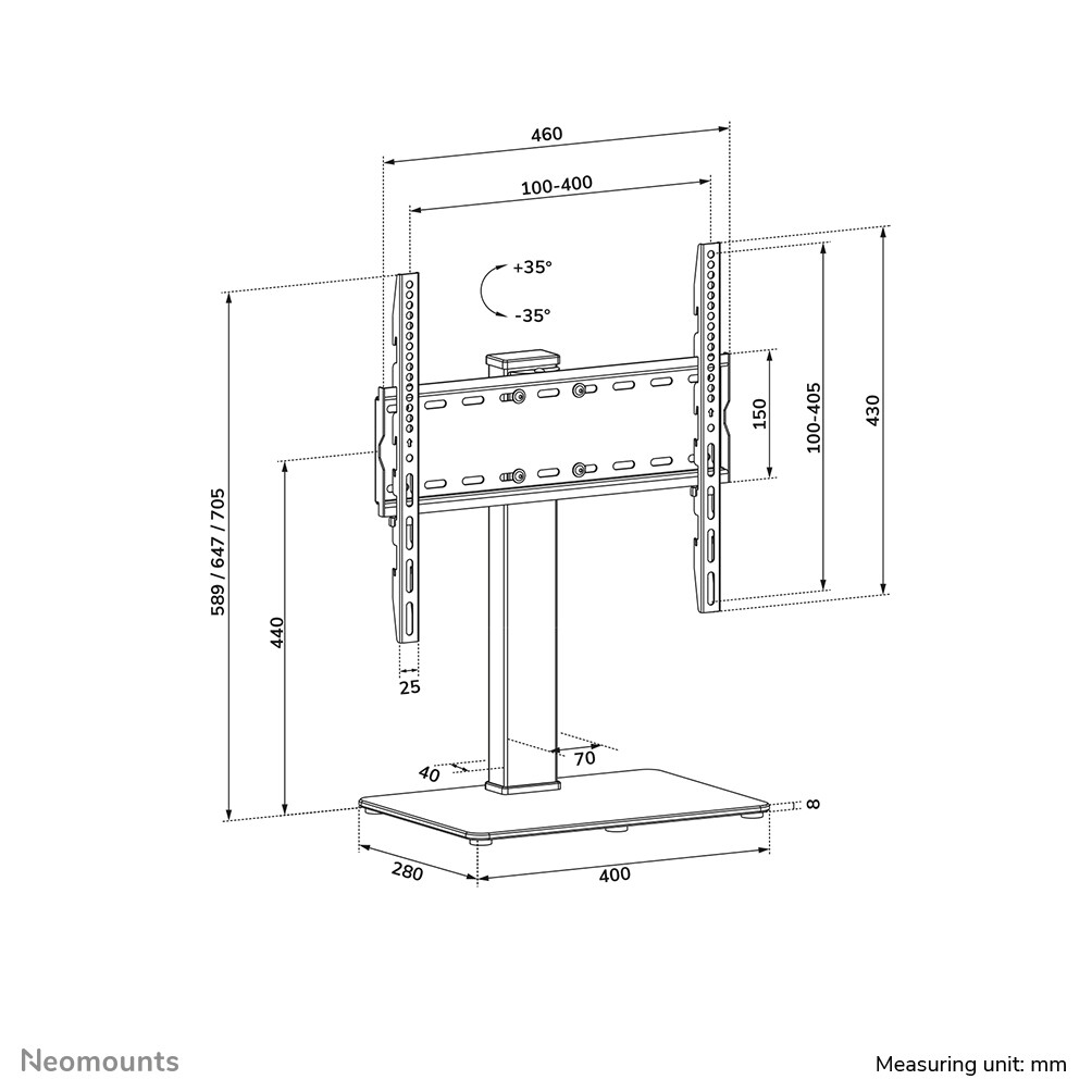 Neomounts DS45-430BL14 TV standaard 32-55"- zwenkbaar - Afbeelding 20