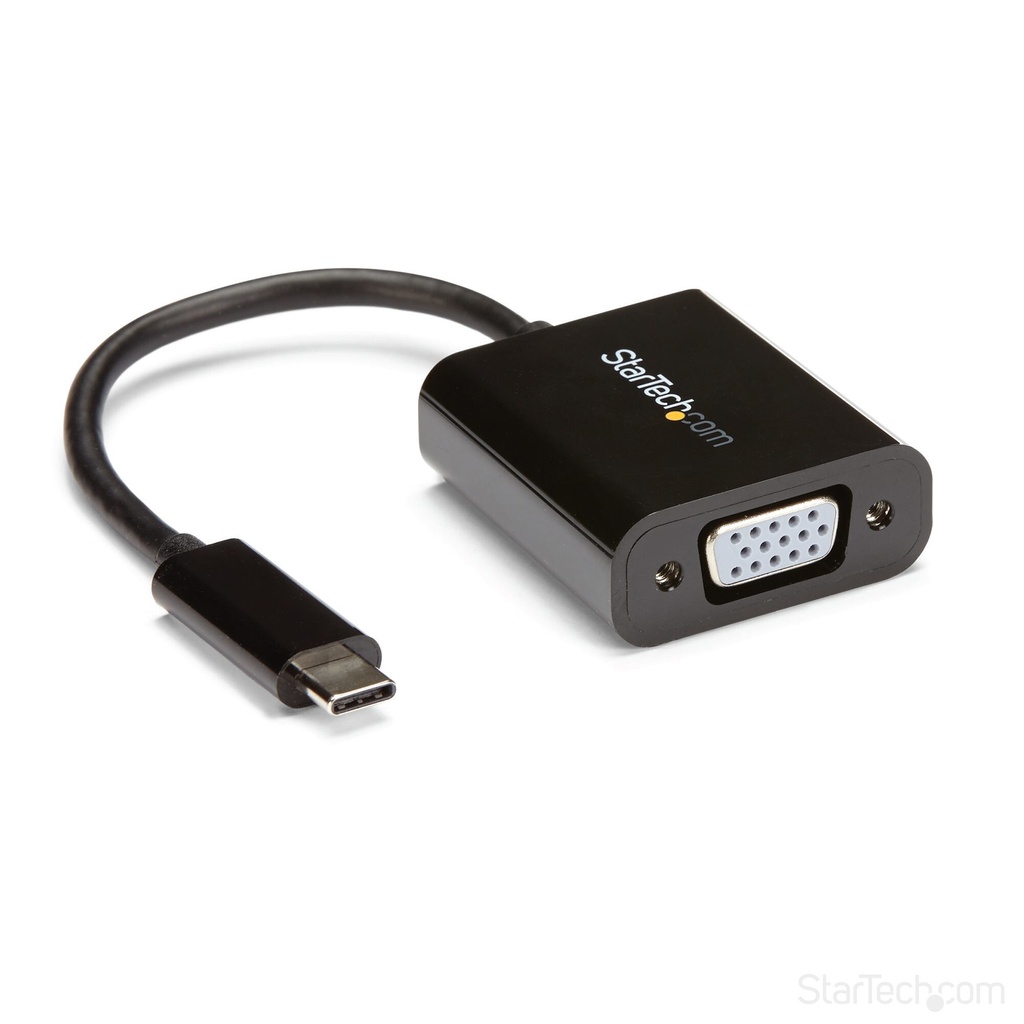 StarTech.com USB-C naar VGA Adapter - Zwart - 1080p - Video Converter Voor Uw MacBook Pro - USB C naar VGA Display Dongle - Verb