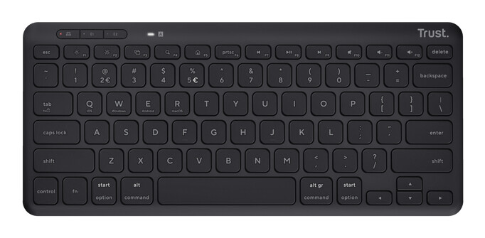 Trust Lyra Compact draadloos toetsenbord – draadloos toetsenbord – QWERTY Amerikaans Engels – Zwart - Afbeelding 2
