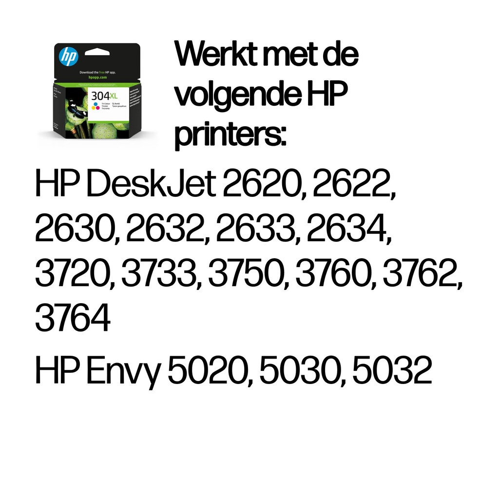 HP 304XL originele drie-kleuren inktcartridge - Afbeelding 2