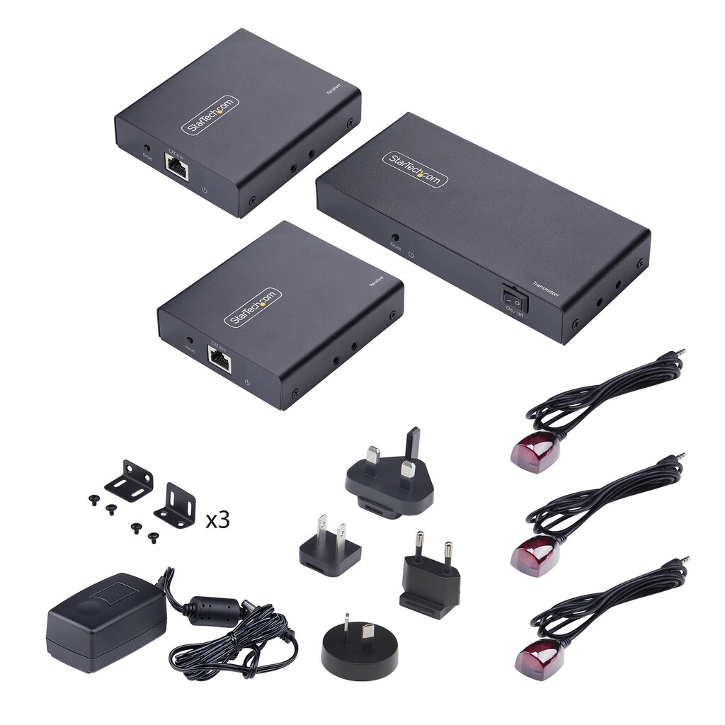 StarTech.com 2-Port HDMI Extender en Splitter Over CAT6, 4K 60Hz, Tot 70m, 1x2 HDMI over Ethernet Distributie Kit met IR en Pow - Afbeelding 3