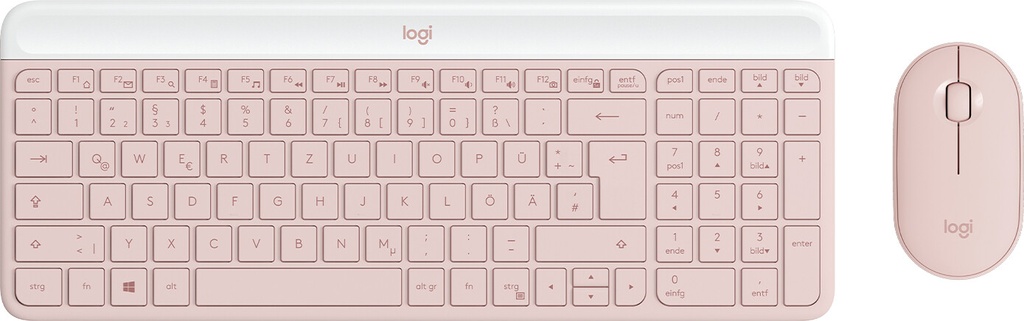 Logitech 920-011314 toetsenbord Inclusief muis Kantoor RF Draadloos QWERTZ Duits Roze