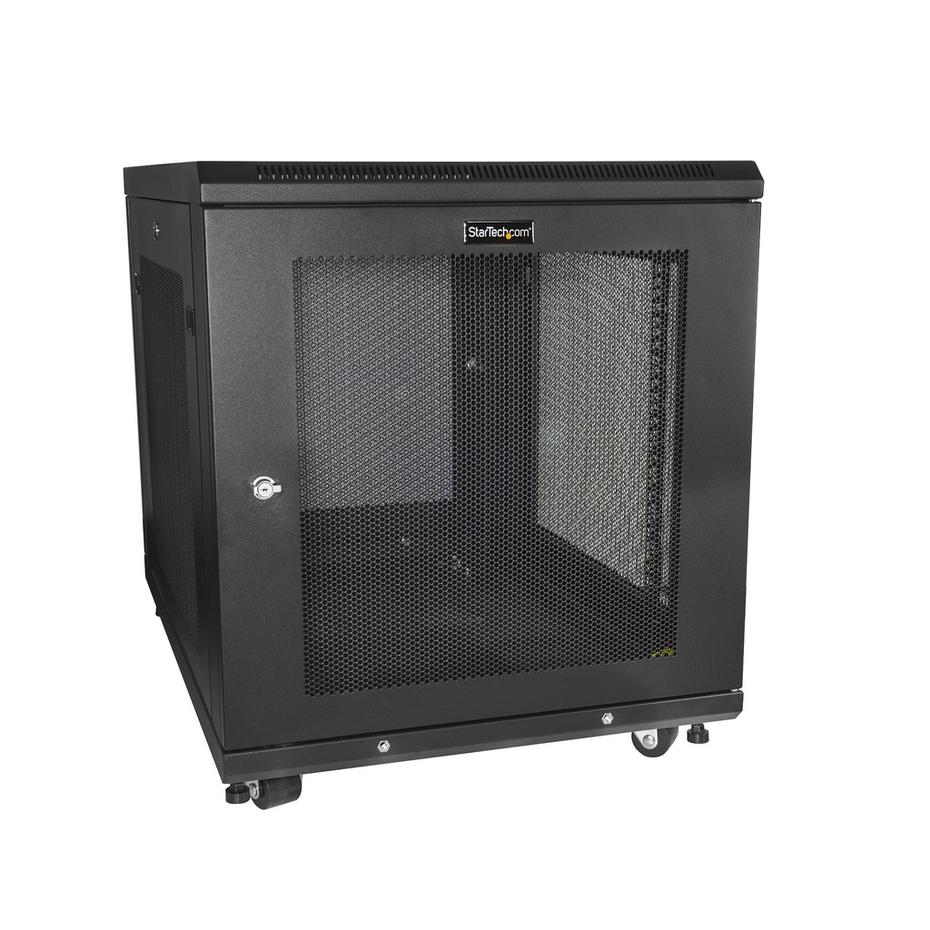 StarTech.com 12U Enterprise-Grade Server Rack Cabinet Kit, 19in Vergrendelbare 4-Post Patchkast met Schap en Kabelbeheer, 75cm M