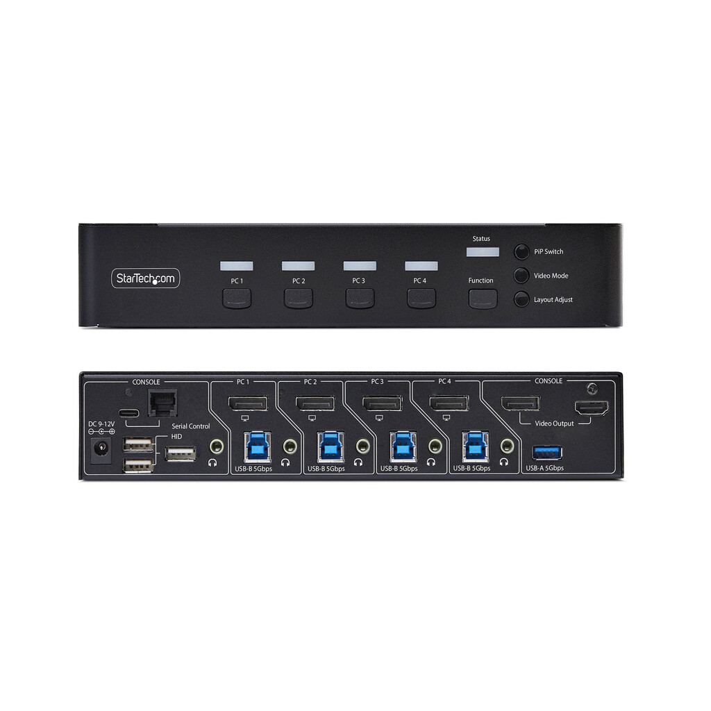StarTech.com 4-port DisplayPort KVM-switch met Mouse Roaming en Multi-View / Picture-in-Picture, 4K 60Hz, USB 3.0 hub (5Gbps), H - Afbeelding 5