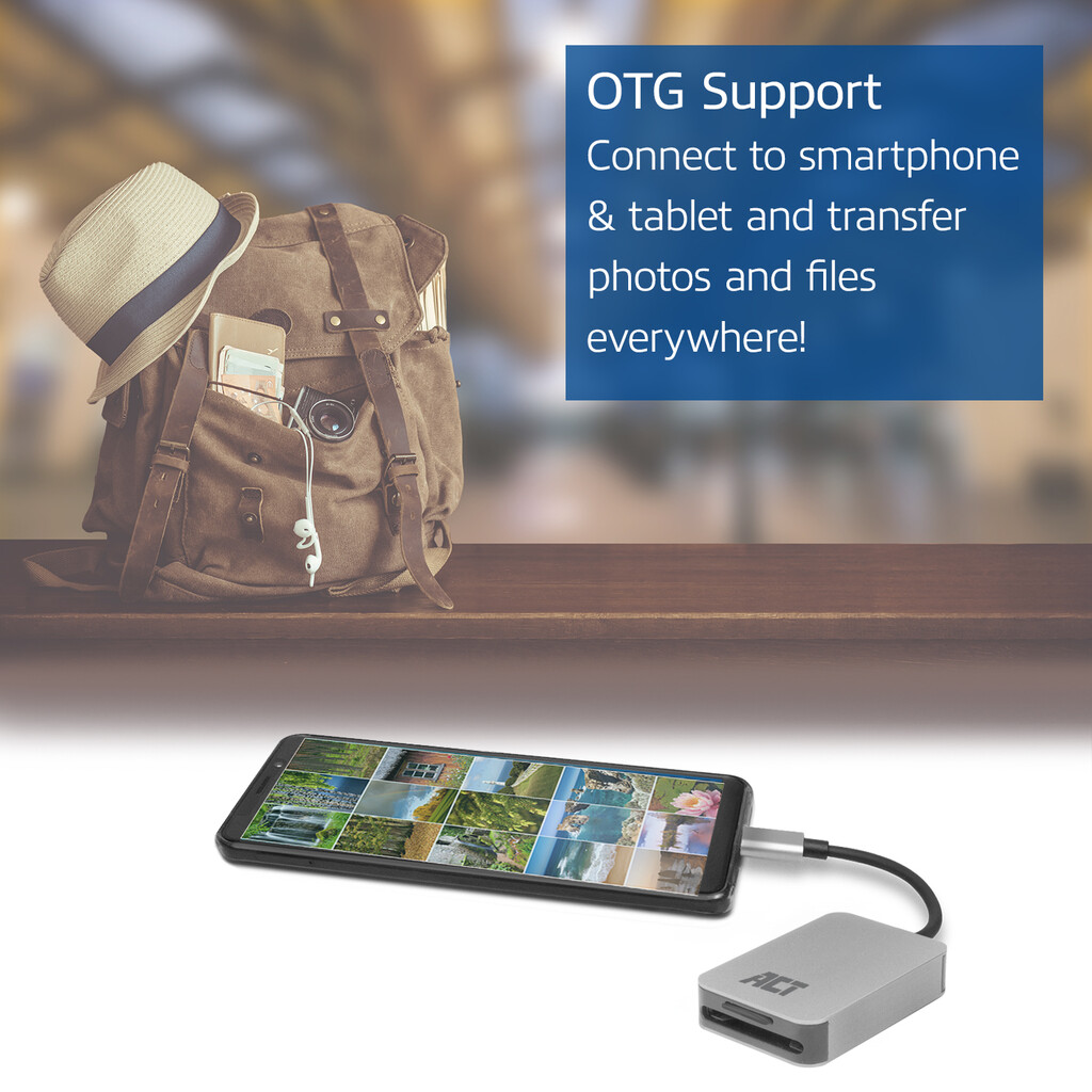 ACT USB-C kaartlezer voor SD en micro SD, SD 4.0 UHS-II - Afbeelding 5