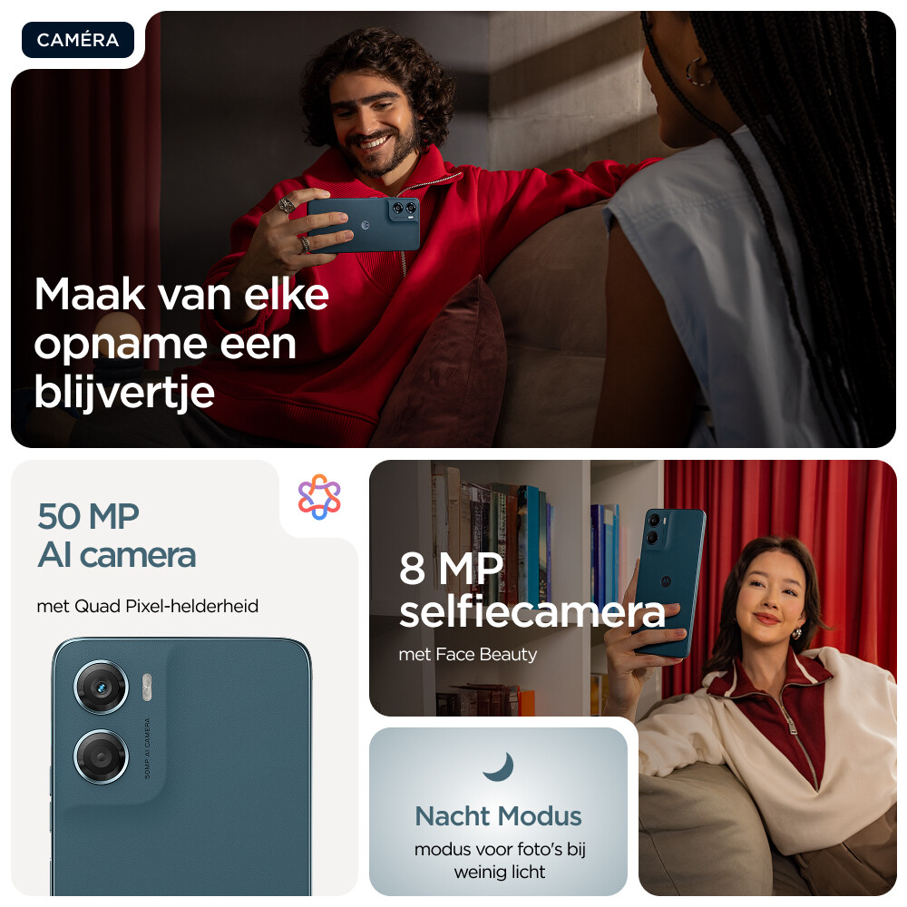 Motorola moto g06 power 17,5 cm (6.88") Dual SIM Android 15 4G USB Type-C 4 GB 64 GB 7000 mAh Blauw - Afbeelding 4