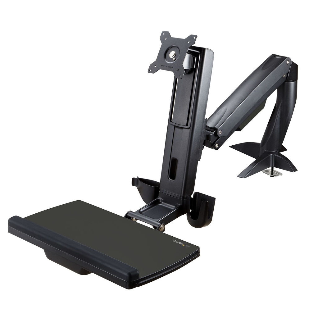 StarTech.com Zit Sta Monitor Arm - Verstelbare Sit-Stand Bureau Arm voor Single 27" Display - VESA Mount - Ergonomisch Full Mot