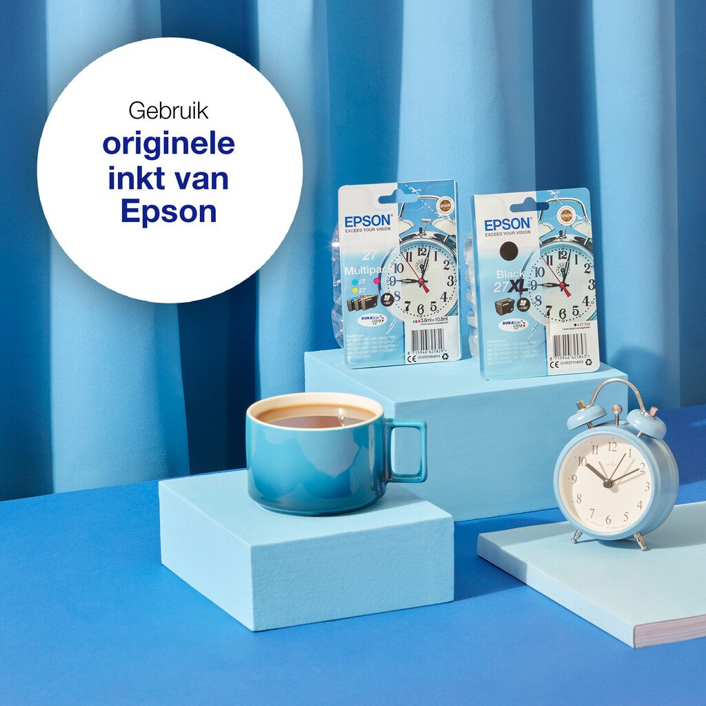 Epson Alarm clock Singlepack Cyan 27XL DURABrite Ultra Ink - Afbeelding 2