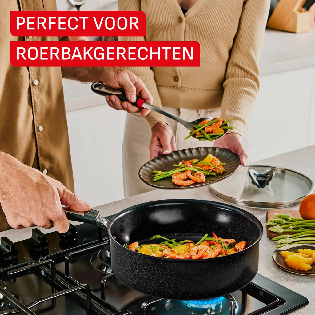 Tefal Excellence Ceram hapjespan 24 cm + deksel - Afbeelding 4