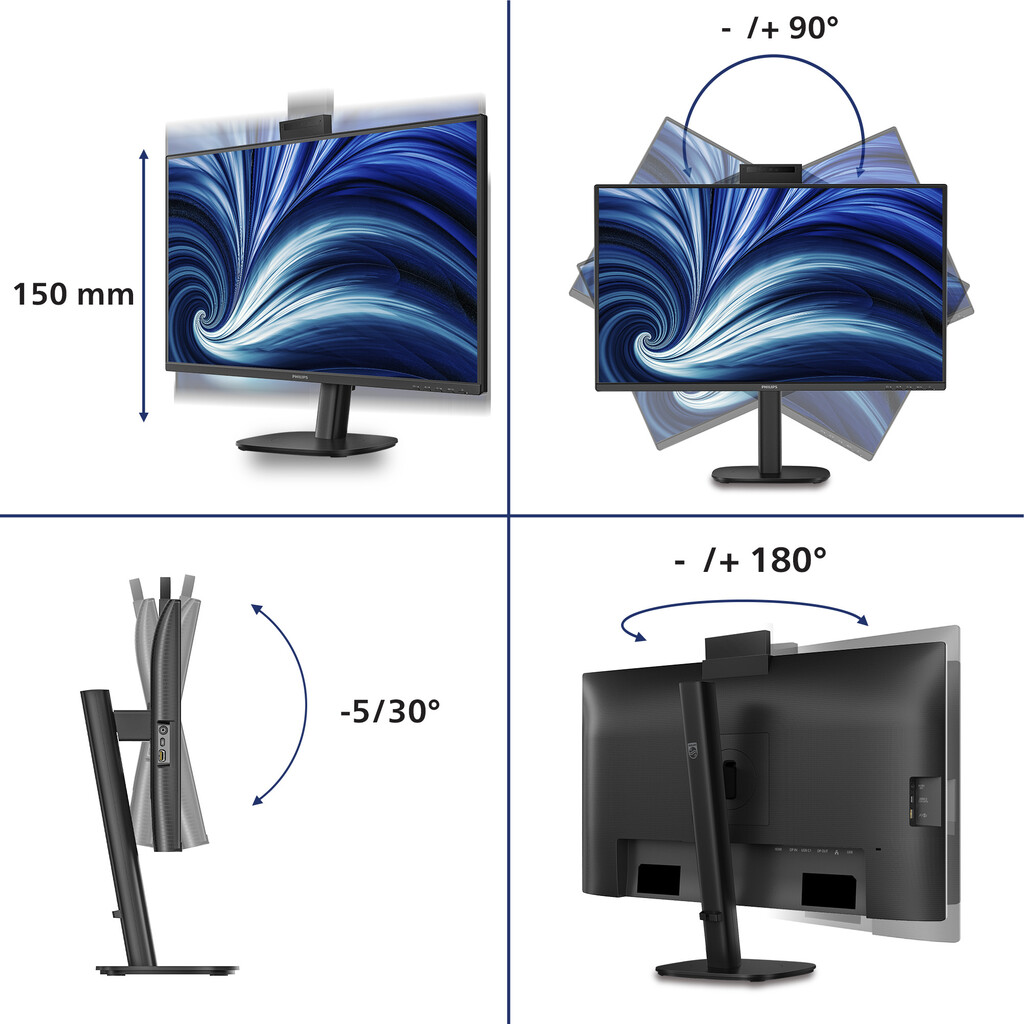 Philips 3000 series 27B2U3601H/00 computer monitor 68,6 cm (27") 2560 x 1440 Pixels Quad HD LCD Zwart - Afbeelding 10