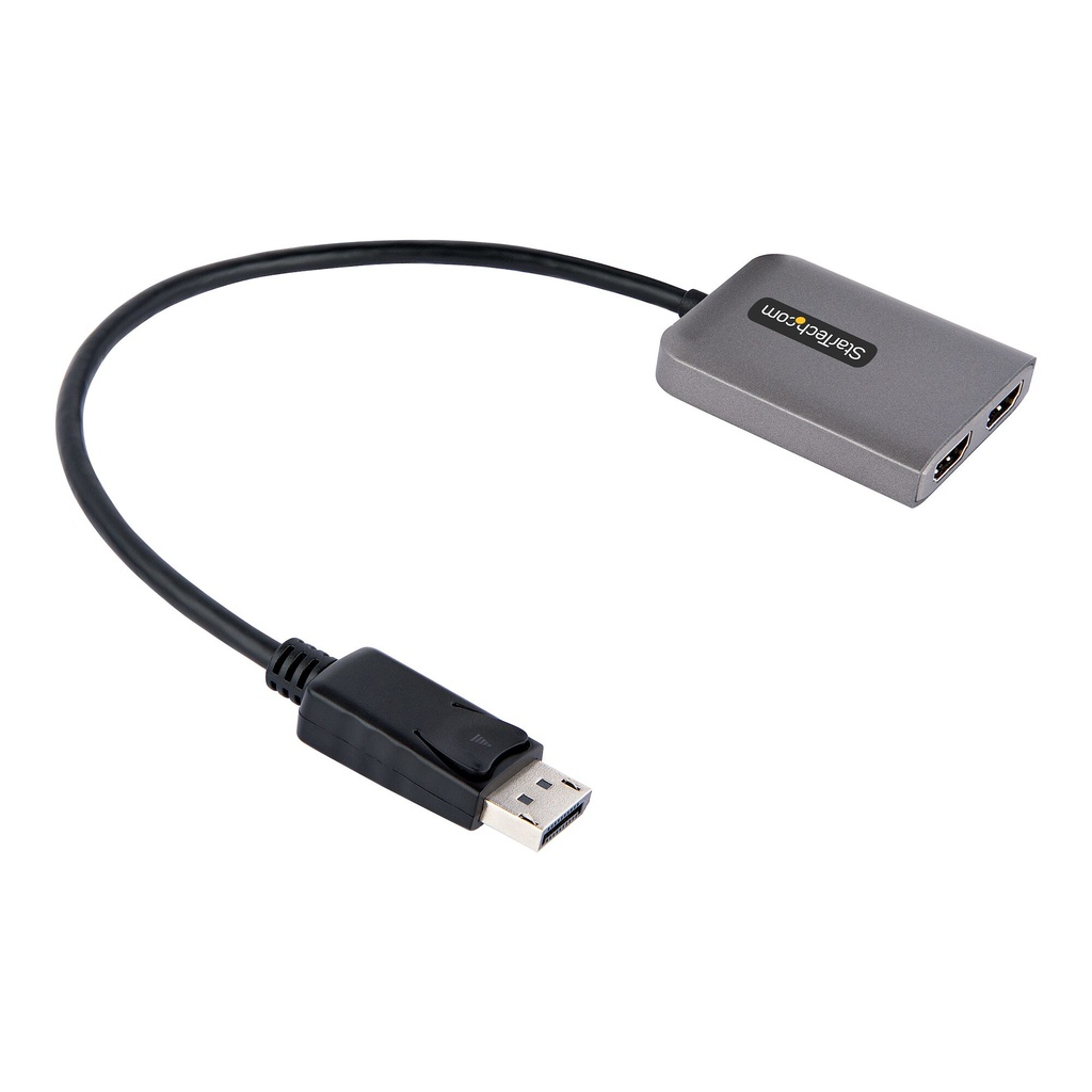 StarTech.com Displayport MST HUB, DP naar Dual HDMI 4K 60Hz, DisplayPort Multi Monitor Adapter met 30cm Kabel, DP 1.4 Multi Stre - Afbeelding 2