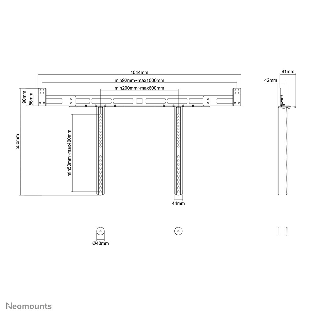 Neomounts AWL29-750BL1 Videobar/soundbar houder VESA - max 10 kg - universeel - Afbeelding 19