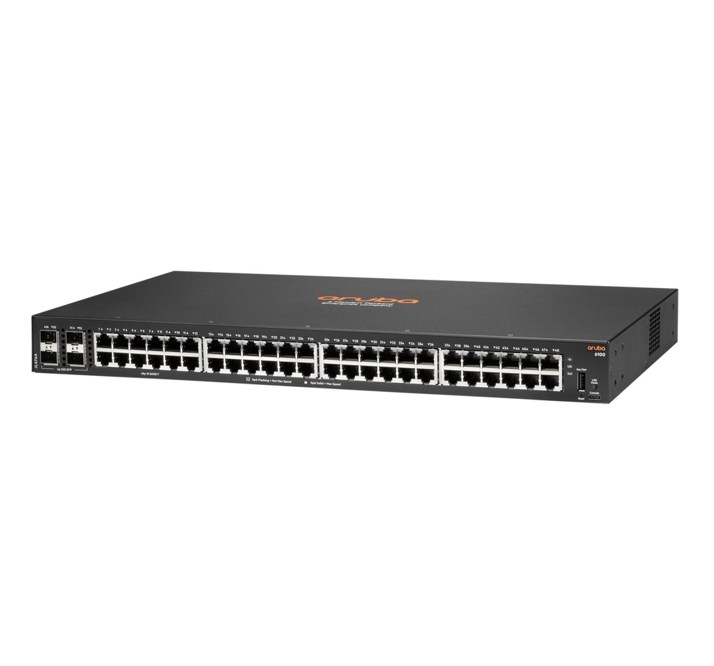 Hewlett Packard Enterprise Aruba 6100 48G 4SFP+ Managed L3 Gigabit Ethernet (10/100/1000) 1U Zwart - Afbeelding 2