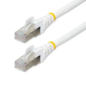 StarTech.com 50cm CAT6a Ethernet Kabel, Wit, Low Smoke Zero Halogen (LSZH), 10GbE 500MHz 100W PoE++ Snagless RJ-45 S/FTP Netwer