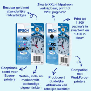 Epson Alarm clock Multipack 3-colour 27XL DURABrite Ultra Ink