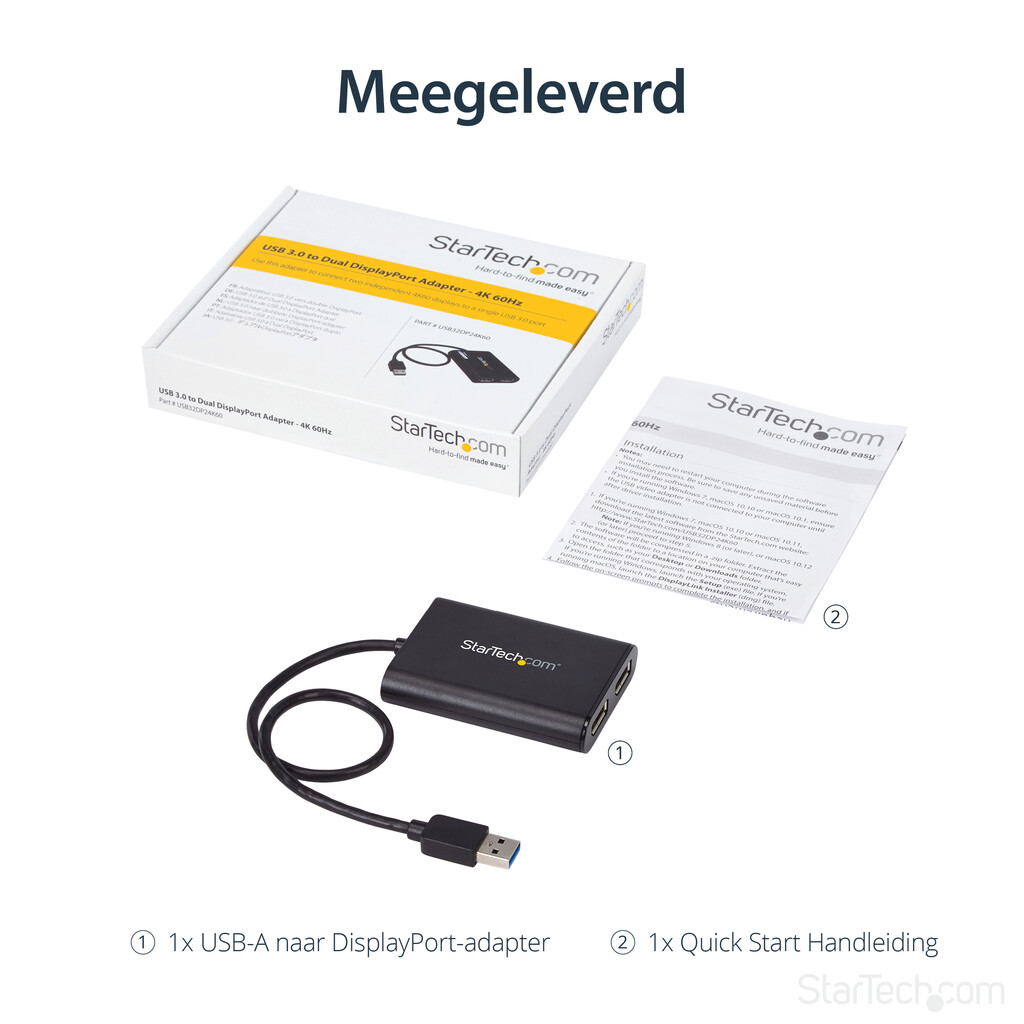 StarTech.com USB 3.0 naar Dual DisplayPort Adapter, 4K 60Hz, DisplayLink-gecertificeerd, USB naar Dual DP Display Adapter, Dual - Afbeelding 12