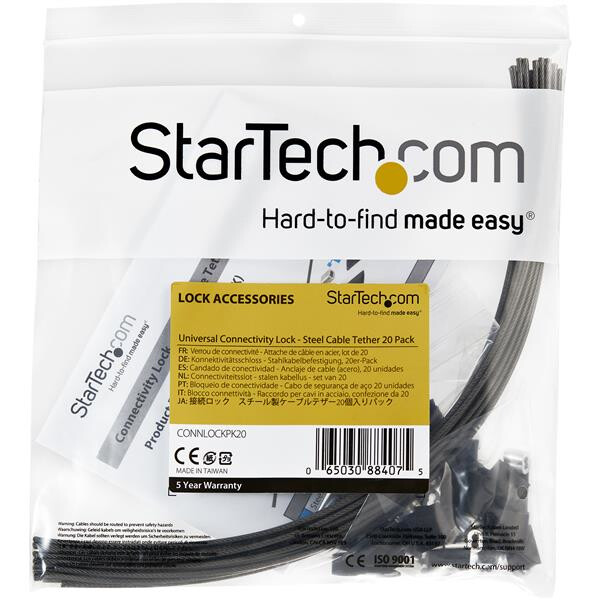 StarTech.com Anti-diefstal kabel - verstelbaar - staal - set van 20 - Afbeelding 2