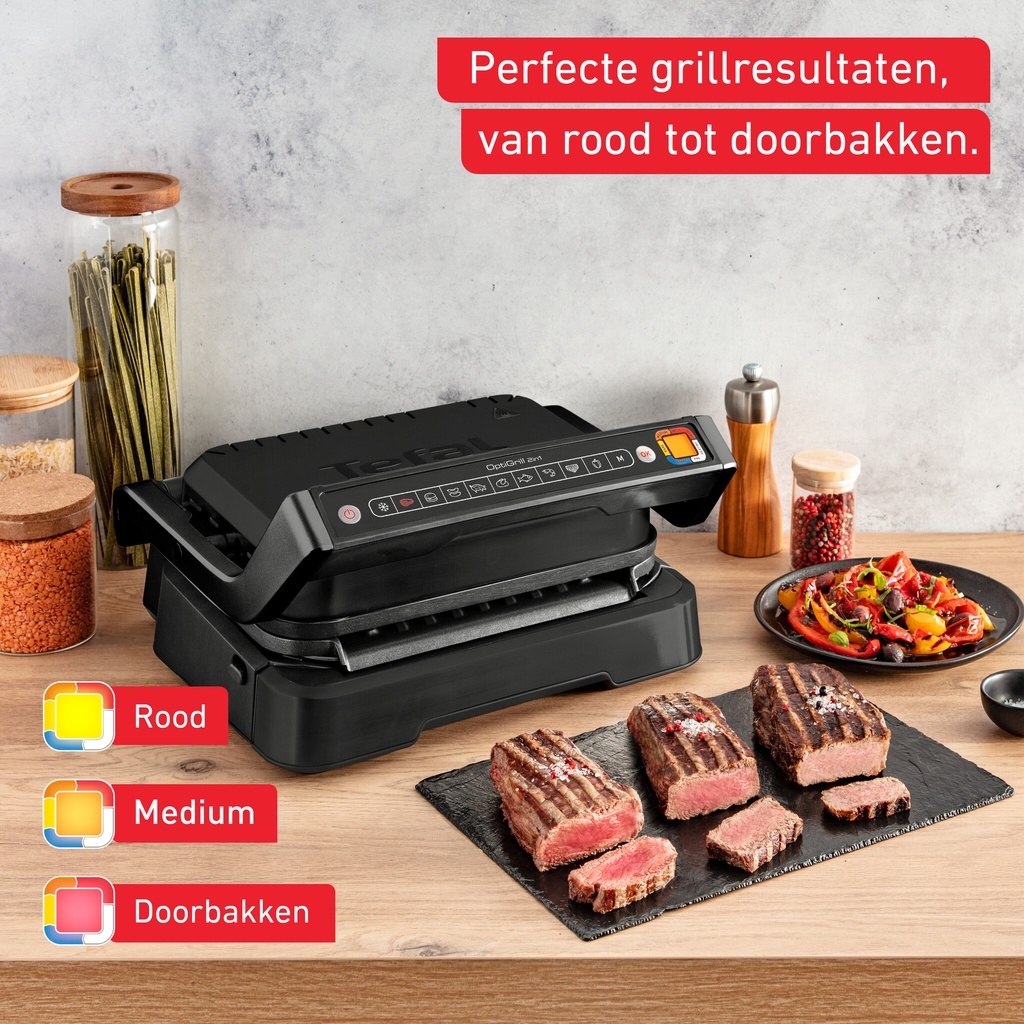 Tefal OptiGrill 2in1 OptiGrill 2-in-1 GC7728 intelligente grill en bbq zwart - Afbeelding 4