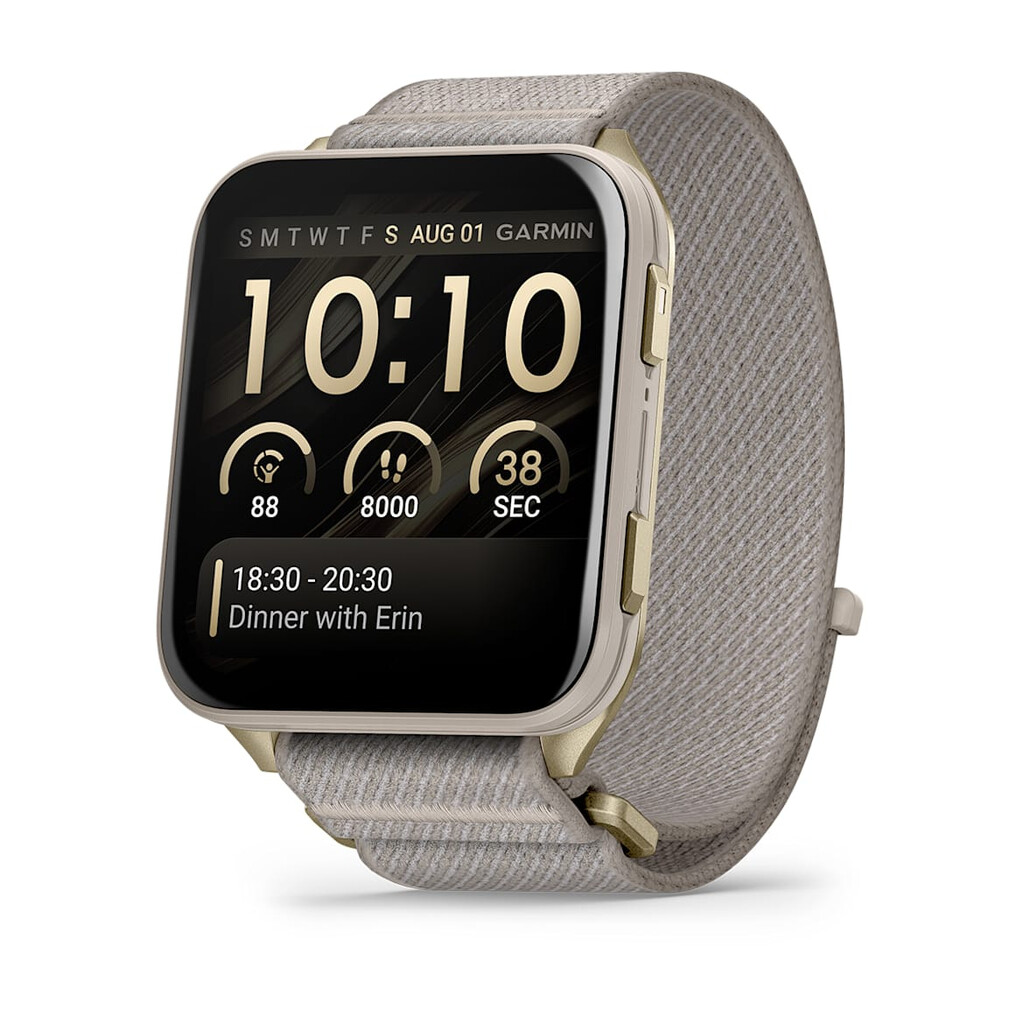 Garmin Venu X1 5,08 cm (2") AMOLED Digitaal 448 x 486 Pixels Touchscreen Goud, Titanium Wifi GPS