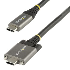 StarTech.com 1m USB-C Kabel, Vergrendelbaar met Zijschroef, USB 10Gbps, 100W (5A) Power Delivery, 8K 60Hz / 4K 144Hz DP Alt Mode
