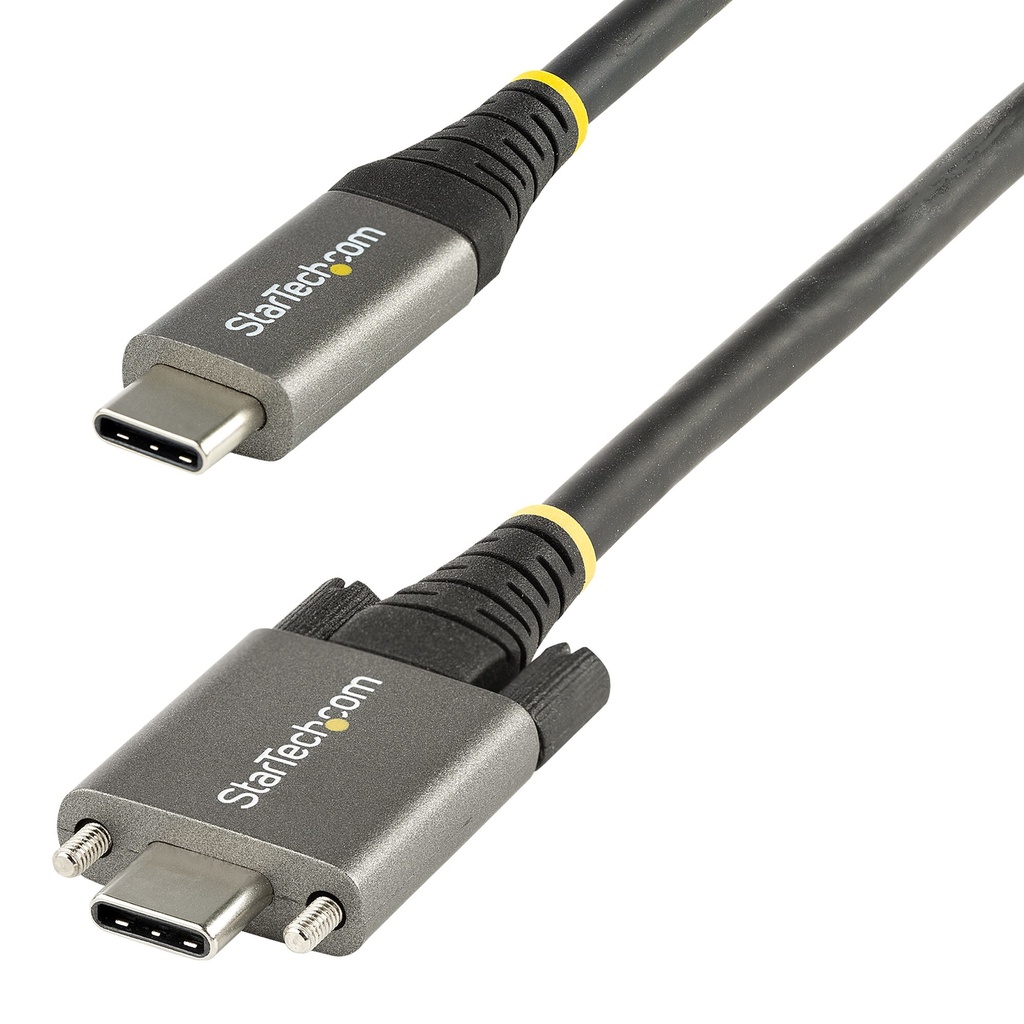StarTech.com 1m USB-C Kabel, Vergrendelbaar met Zijschroef, USB 10Gbps, 100W (5A) Power Delivery, 8K 60Hz / 4K 144Hz DP Alt Mode
