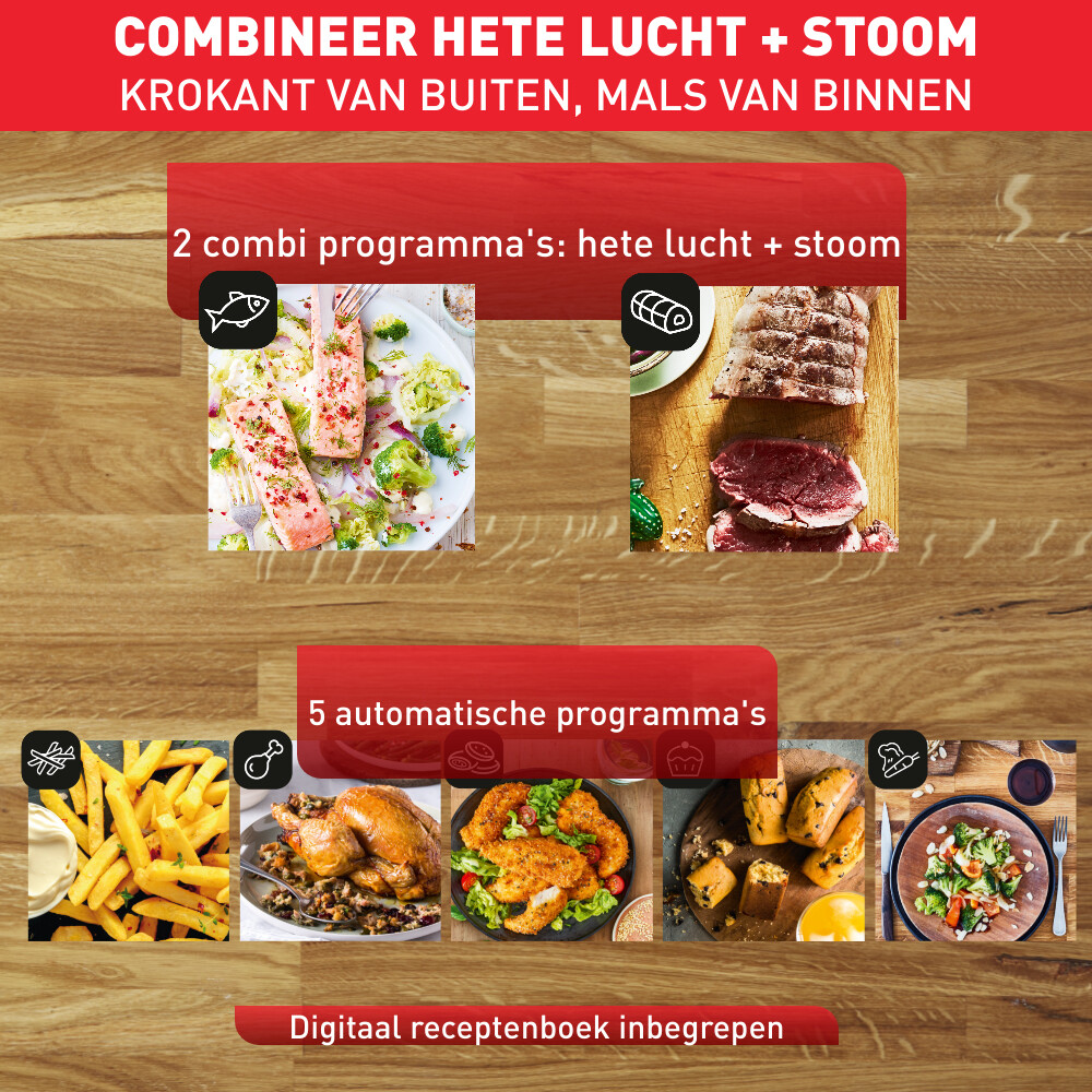 Tefal Easy Fry Grill & Steam FW2018 Air fryer 3in1 - 7 programma's - 6,9 L - Afbeelding 17