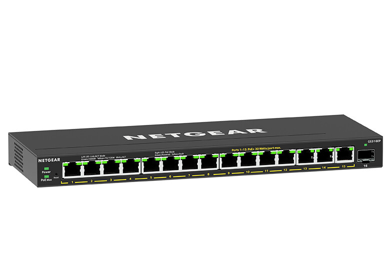 NETGEAR GS316EP Managed Gigabit Ethernet (10/100/1000) Power over Ethernet (PoE) Zwart - Afbeelding 5