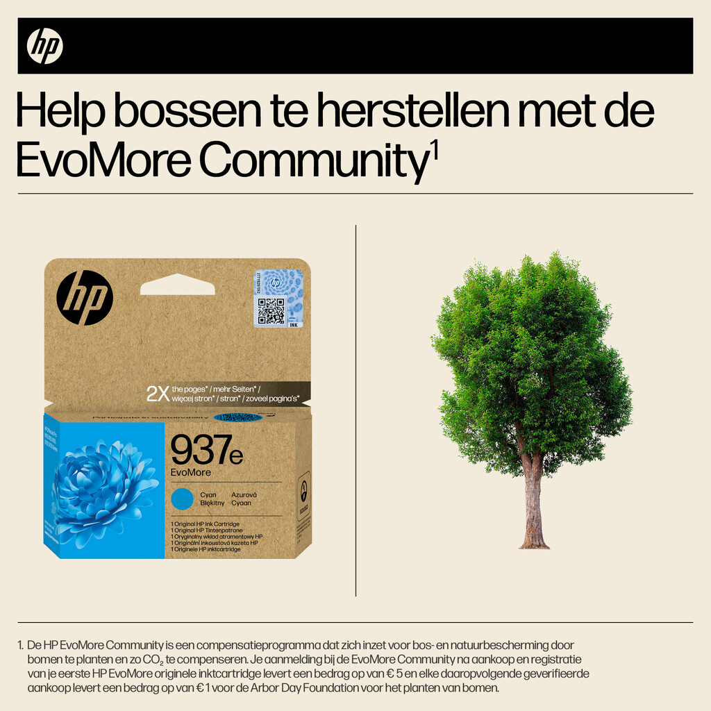 HP 937e EvoMore originele cyaan inktcartridge - Afbeelding 4
