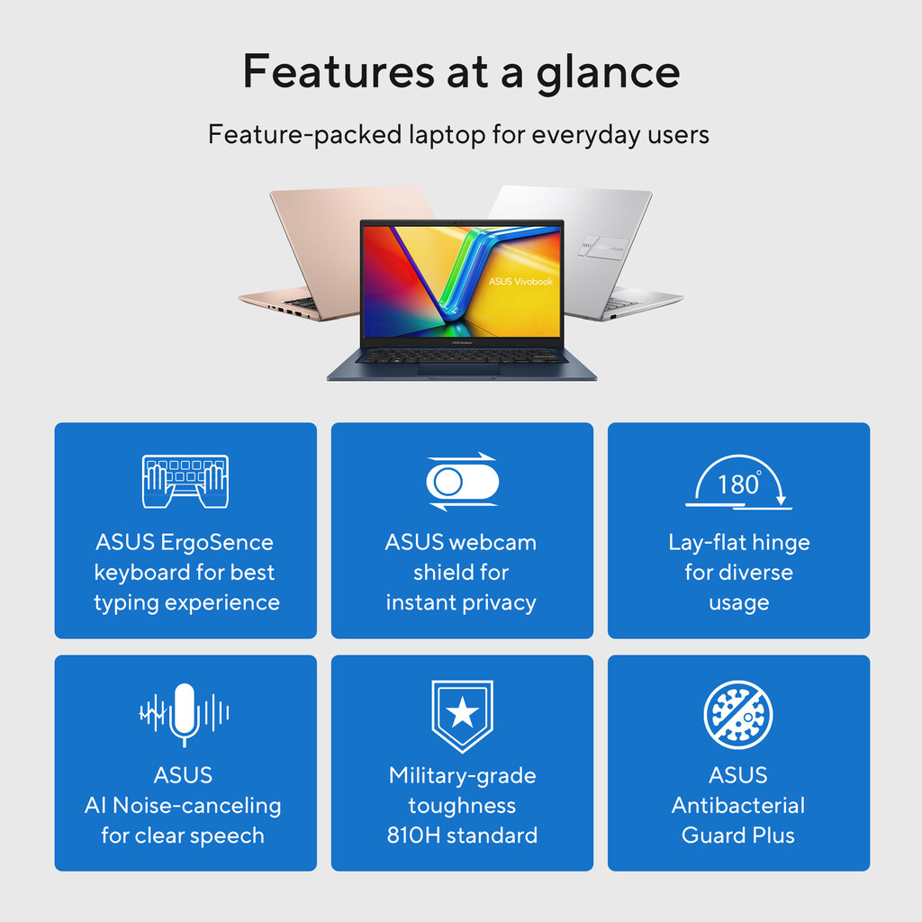 ASUS Vivobook 14 X1404VA-EB2161W Intel Core 5 120U Laptop 35,6 cm (14") Full HD 16 GB DDR5-SDRAM 512 GB SSD Wi-Fi 6 (802.11ax) W - Afbeelding 18