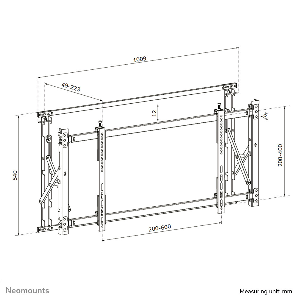 Neomounts LED-VW1750BLACK Videowall muurbeugel 32-55" - pull-out - max 35 kg - Afbeelding 9